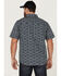 Image #4 - Moonshine Spirit Men's Tikki Pole Southwestern Stripe Short Sleeve Snap Western Shirt, Navy, hi-res