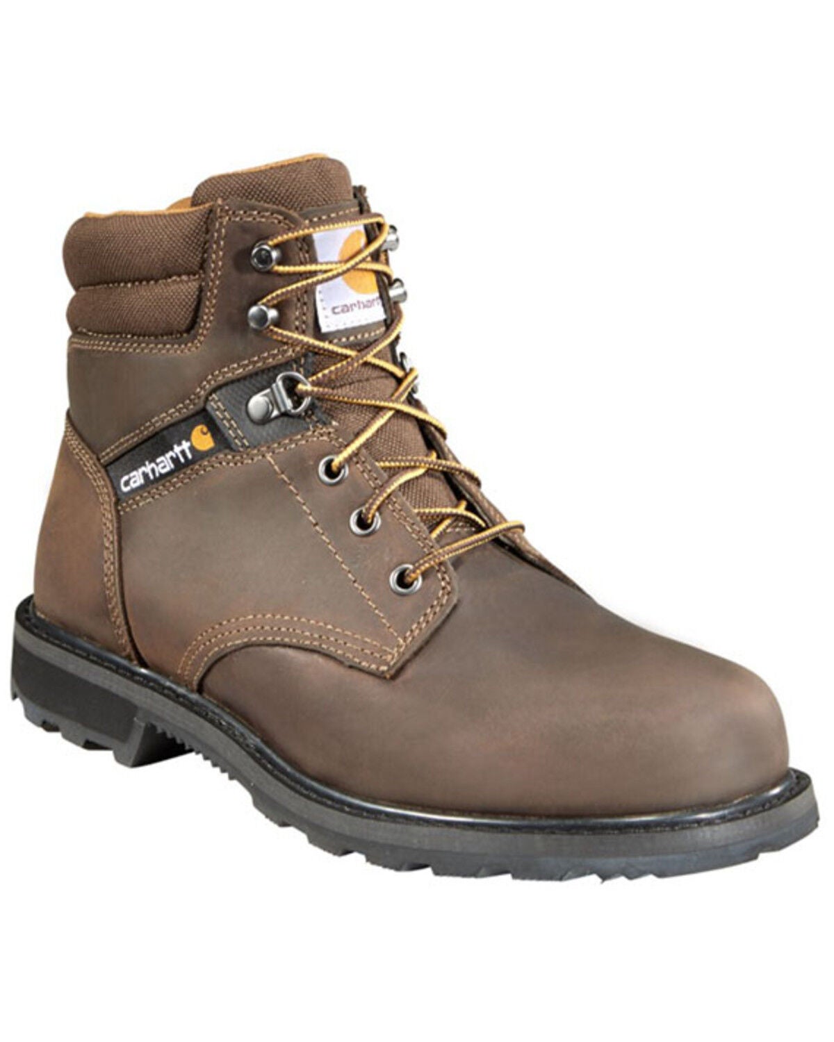 Carhartt Men's 6" Lace-Up Work Boots - Soft Toe, Dark Brown, hi-res