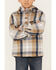 Wrangler Boys' Plaid Print Hooded Sweatshirt, Black, hi-res