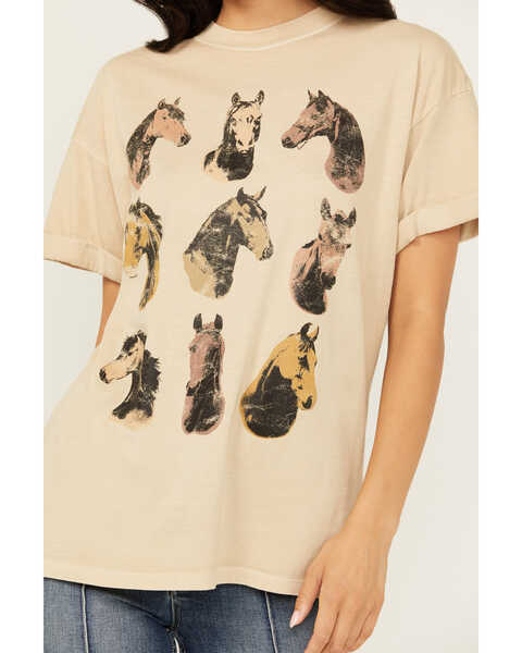 Image #3 - Girl Dangerous Women's Horses Relaxed Short Sleeve Graphic Tee, Natural, hi-res