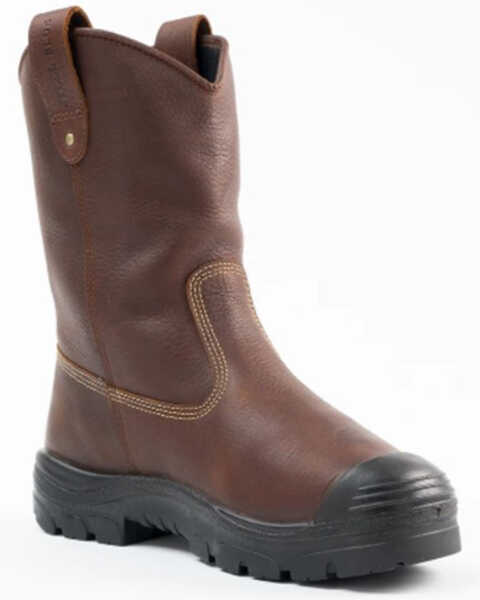 Image #1 - Steel Blue Men's Heeler 10" Waterproof Western Work Boots - Steel Toe, Brown, hi-res