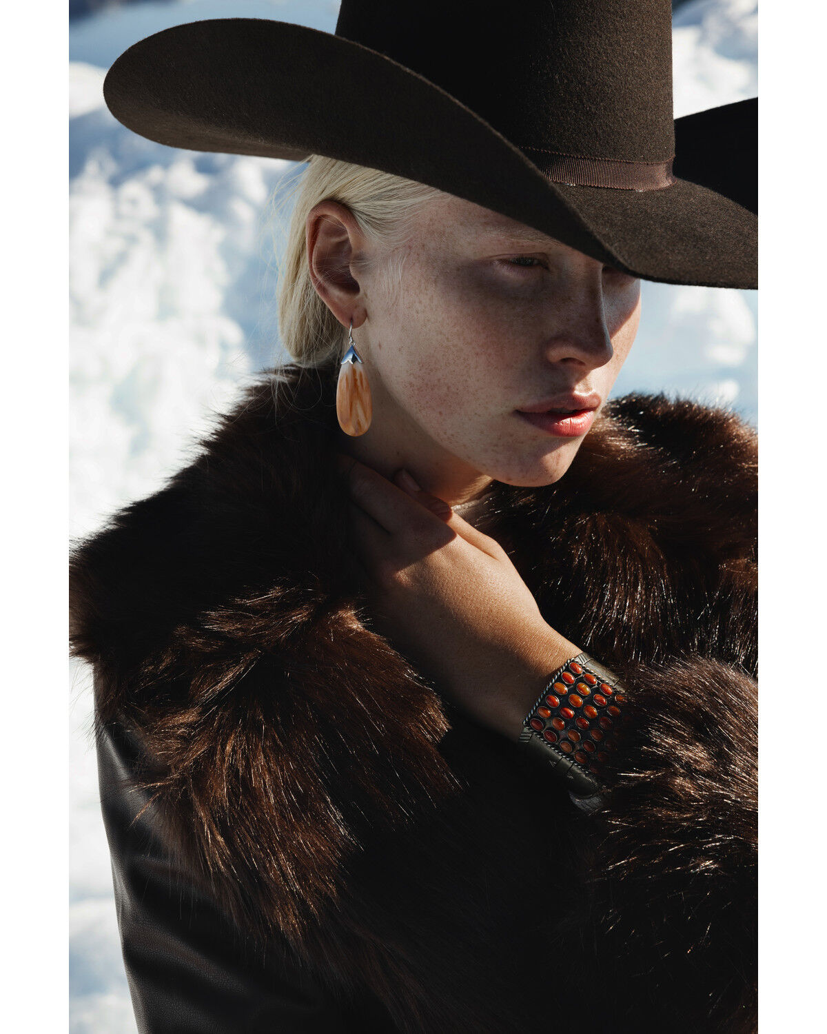 Image #1 - Paige Wallace Women's Spiny Oyster Teardrop Earrings, Orange, hi-res