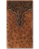 Image #1 - Ariat Men's Rodeo Ostrich Print Floral Embossed Wallet , Brown, hi-res