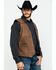 Image #3 - Scully Leatherwear Men's Leather Canvas Back Vest , , hi-res