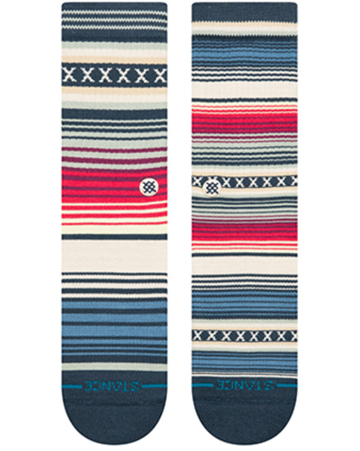 Image #2 - Stance Men's Curren Crew Socks, Navy, hi-res