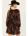 Image #4 - Bila77 Women's Printed Centinela Long Sleeve Mini Dress, Black, hi-res