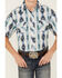 Image #3 - Panhandle Boys' Southwestern Striped Print Short Sleeve Pearl Snap Western Shirt , Blue, hi-res