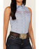 Rock & Roll Denim Women's Tile Print Sleeveless Snap Western Core Shirt, Blue, hi-res