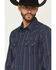 Image #2 - Moonshine Spirit&reg; Men's Riff Stripe Print Long Sleeve Snap Western Shirt, Navy, hi-res