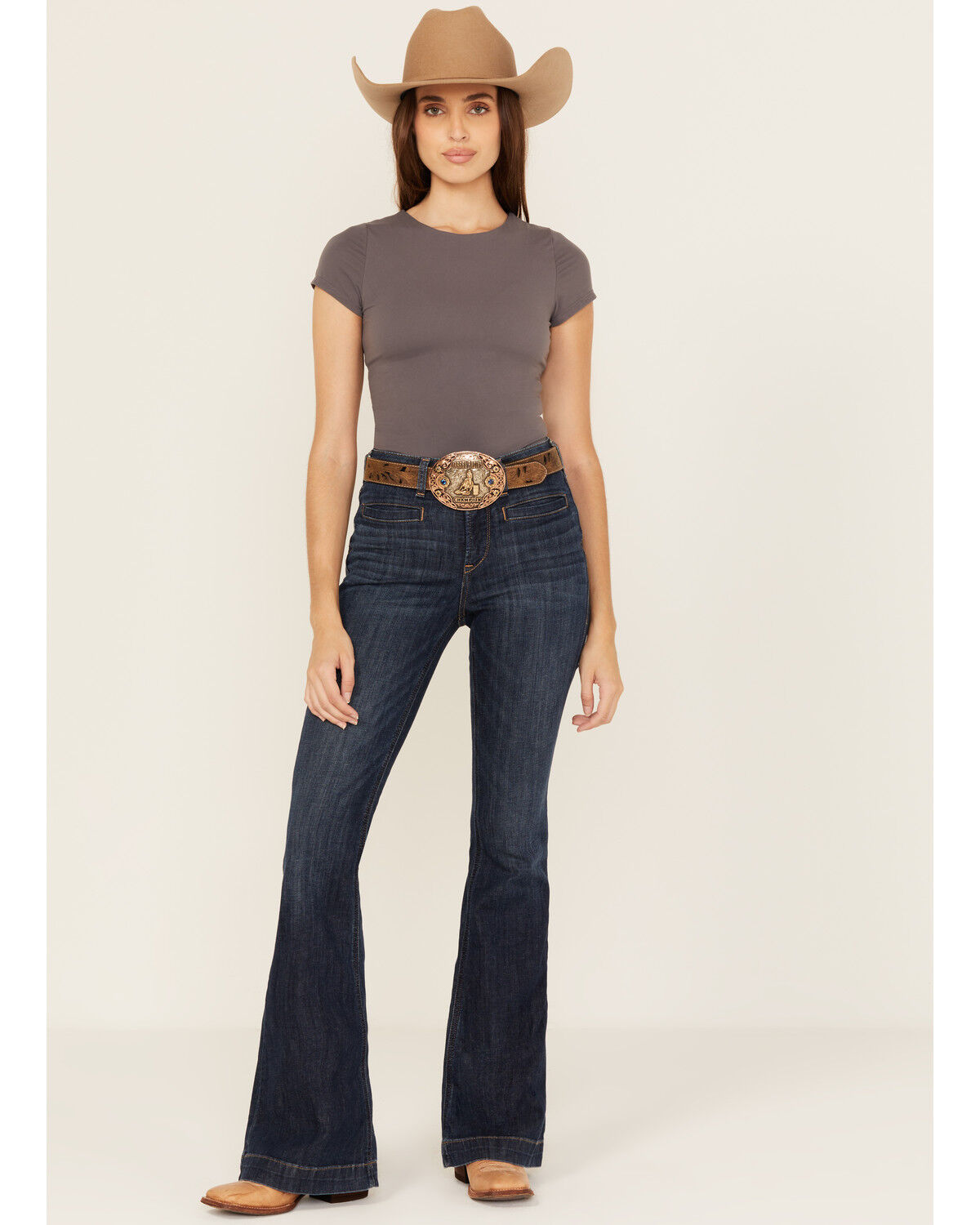 Image #1 - Ariat Women's Alex Dark Wash High Rise Flare Stretch Denim Jeans, Dark Wash, hi-res