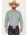 Image #1 - Cinch Men's Geo Print Long Sleeve Button-Down Western Shirt, White, hi-res