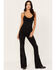 Image #1 - Idyllwind Women's Alameda High Risin Studded Stretch Flare Jeans, Black, hi-res
