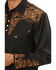 Image #2 - Scully Men's Embroidered Gunfighter Long Sleeve Snap Western Shirt , Black, hi-res