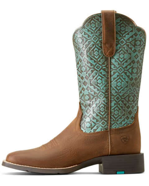 Image #2 - Ariat Women's Round Up Western Boots - Square Toe , Brown, hi-res