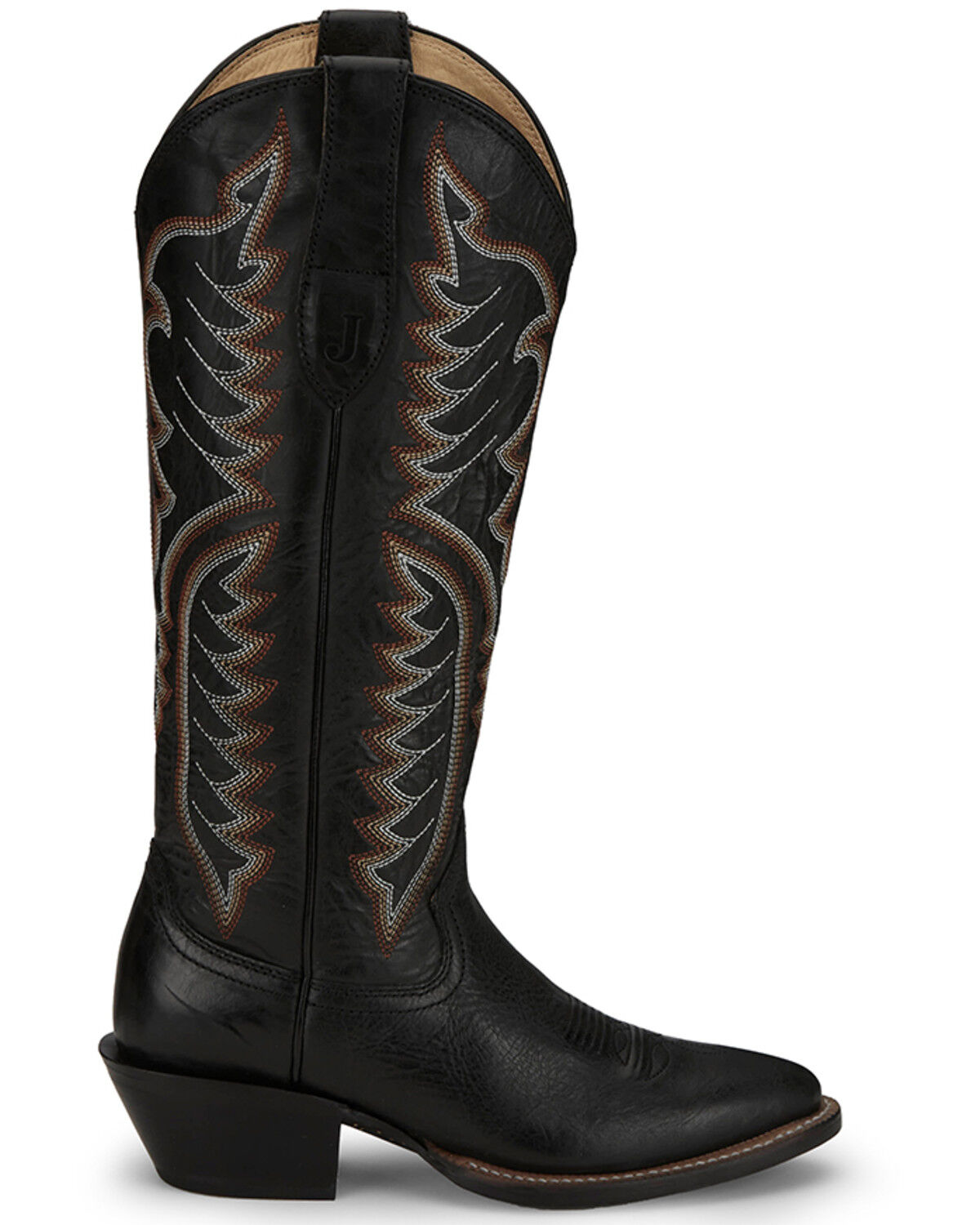 Image #2 - Justin Women's Evelyn Tall Western Boots - Snip Toe, Black, hi-res