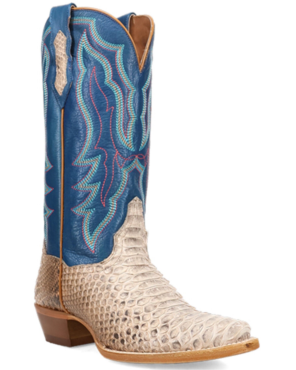 Dan Post Women's Petunia Dream Exotic Python Western Boots - Round Toe, Cream, hi-res