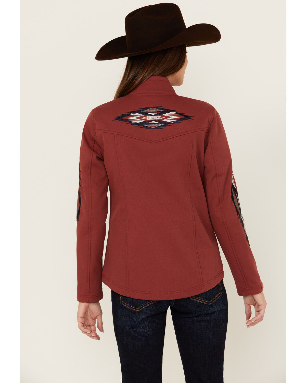 Image #4 - Shyanne Women's Kalo Embroidered Softshell Jacket, Brick Red, hi-res