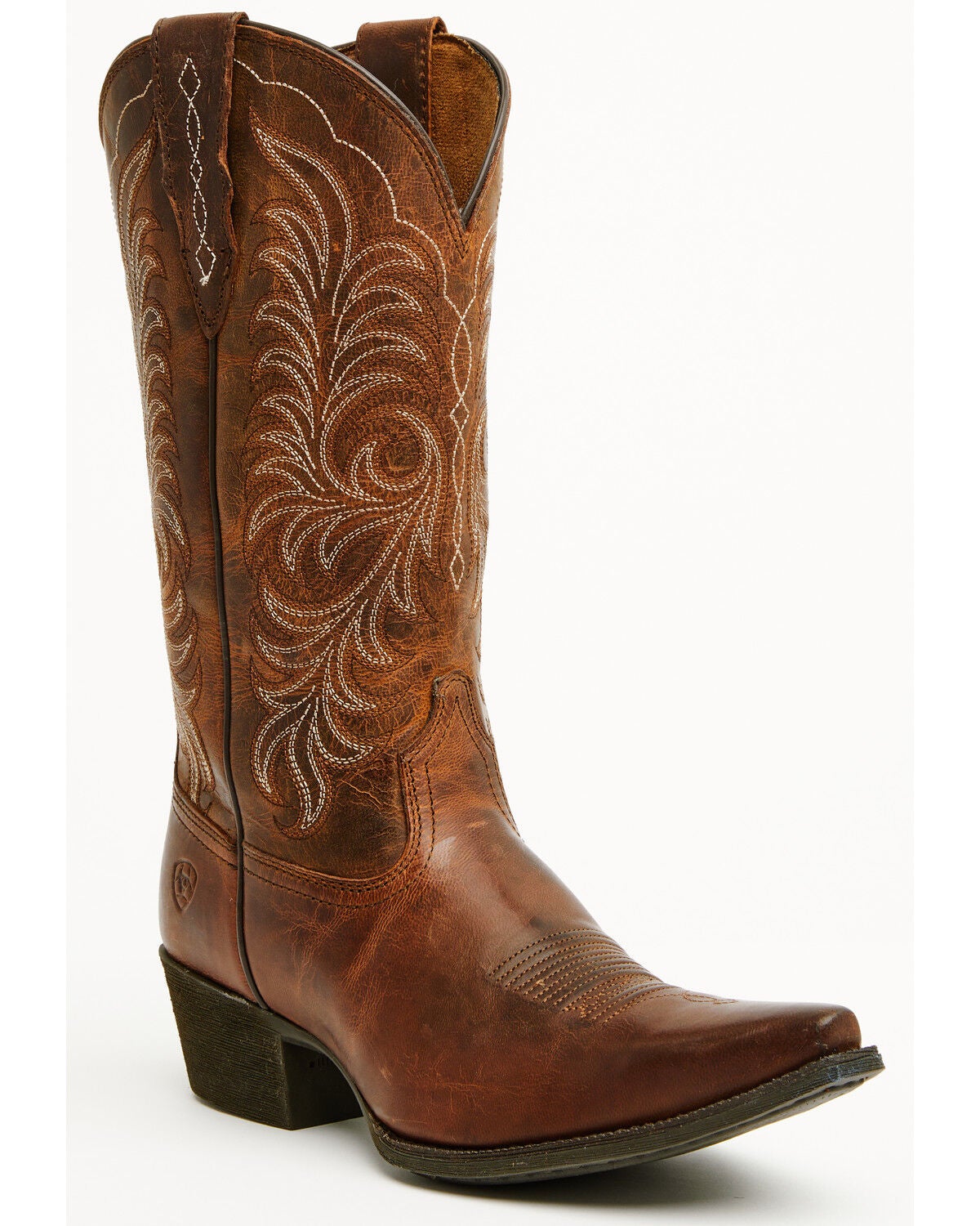 ARIAT Women's Pearl Snow White Western Boot Snip Toe White, White