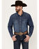 Image #1 - Ariat Men's Retro Stone Washed Denim Long Sleeve Western Shirt, Blue, hi-res