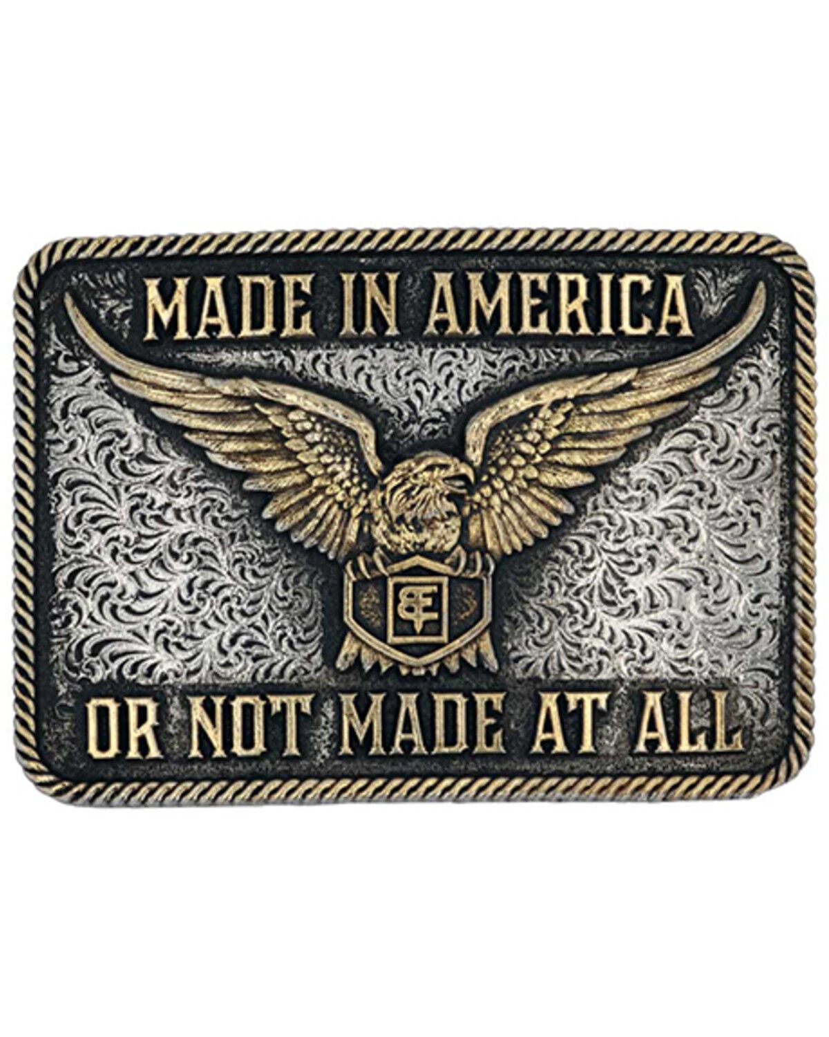 Image #1 - Montana Silversmiths Men's Silver & Gold Made in America Buckle, Silver, hi-res