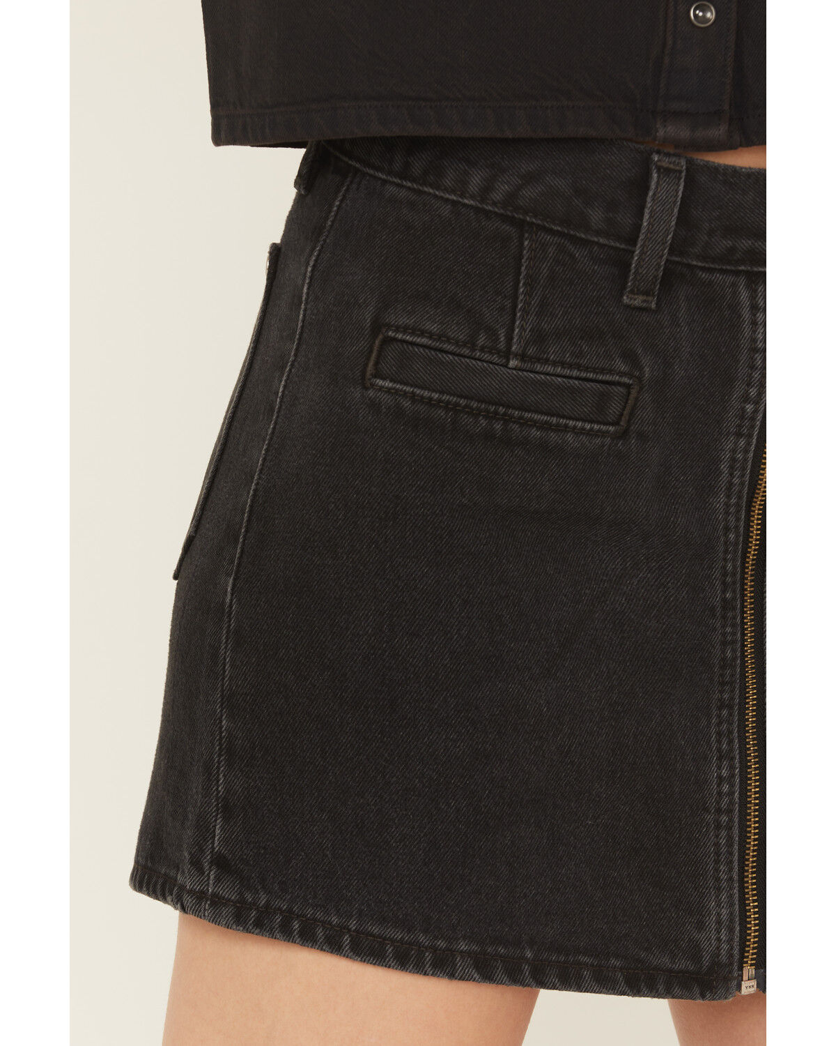 Image #2 - Levi's Women's Moto Icon Zipper Front Denim Mini Skirt, Black, hi-res