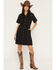 Image #1 - Levi's Women's Rinoa Short Sleeve Snap Denim Mini Dress, Black, hi-res