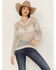 Image #2 - Cleo + Wolf Women's Allison Open Knit Long Sleeve Sweater, Blue, hi-res