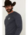 Image #3 - Ariat Men's Saltillo Lockup Long Sleeve Graphic Shirt, Heather Blue, hi-res
