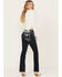 Image #1 - Miss Me Women's Dark Wash Mid Rise Stretch Bootcut Jeans , Dark Wash, hi-res