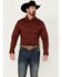 Image #1 - Justin Men's Boot Barn Exclusive JustFlex Paisley Print Long Sleeve Button-Down Western Shirt, Wine, hi-res