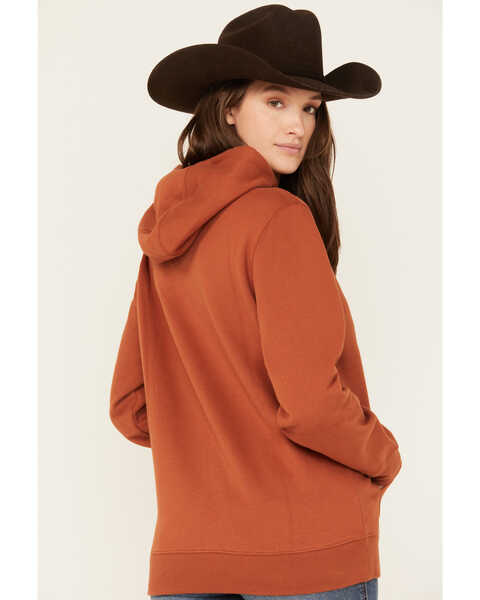Image #4 - Ariat Women's Southwestern Print Embroidered Logo Hoodie , Rust Copper, hi-res