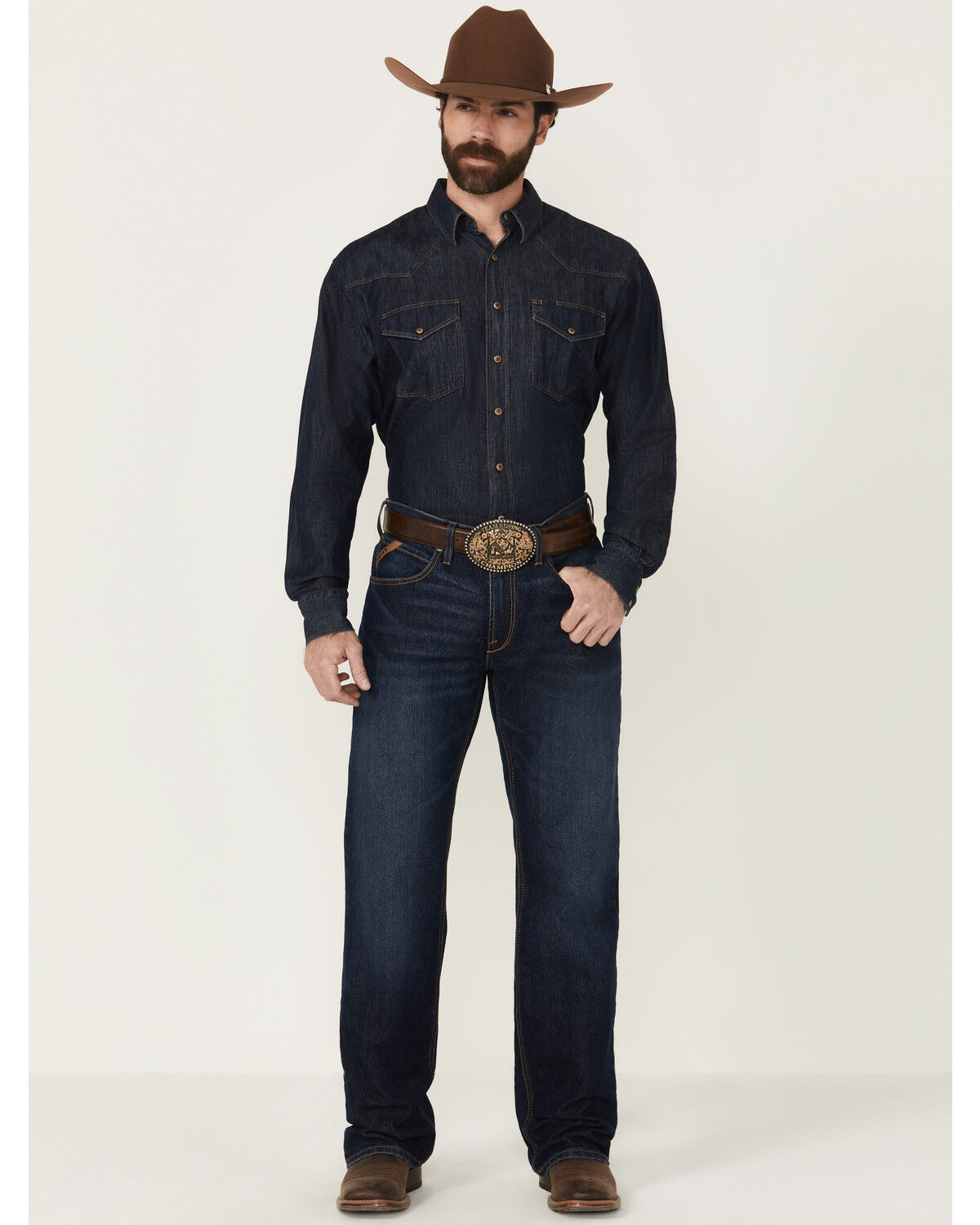 Image #1 - Ariat Men's M4 Sullivan Murphy Dark Wash Relaxed Bootcut Stretch Denim Jeans - Big, Dark Wash, hi-res