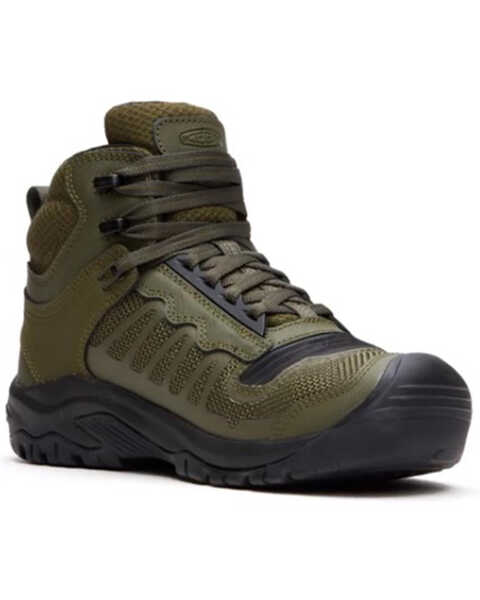 Image #1 - Keen Men's Reno Mid Waterproof Work Boots - Round Toe, Olive, hi-res