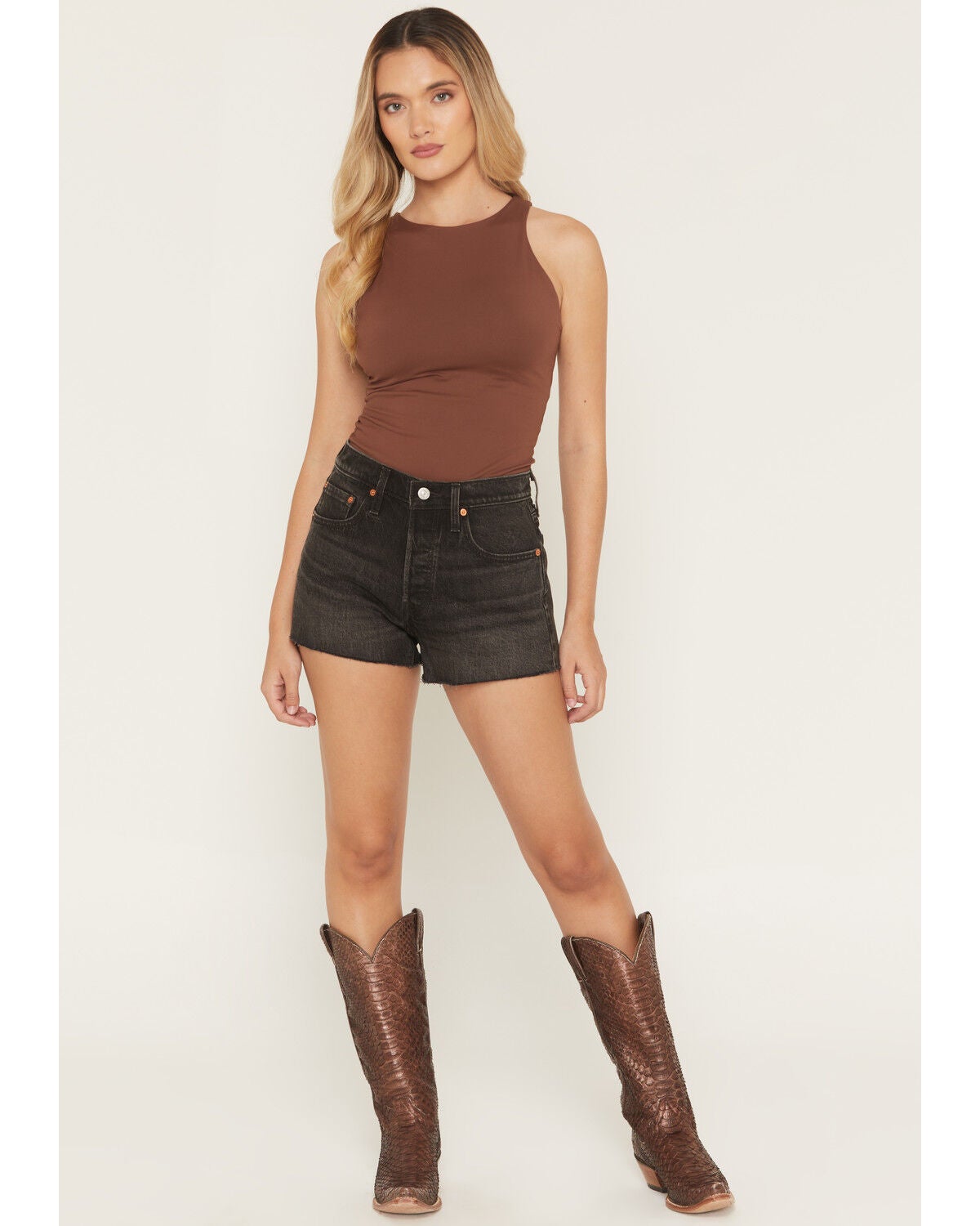 Image #1 - Levi's Women's 501&reg; Original Hit Escape High Rise Stretch Denim Shorts, Black, hi-res