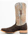 Image #3 - Tanner Mark Men's Exotic Full Quill Ostrich Western Boots - Broad Square Toe, Dark Brown, hi-res