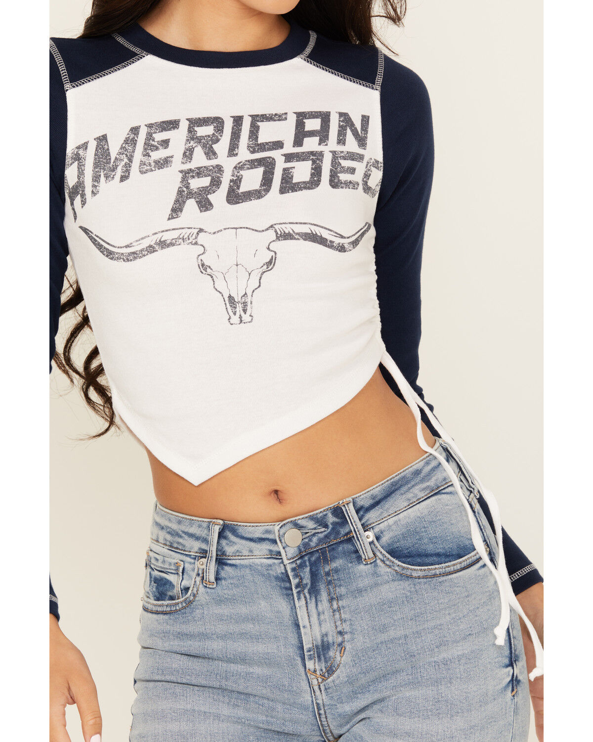 Image #3 - Youth in Revolt Women's American Rodeo Long Sleeve Graphic Tee, White, hi-res