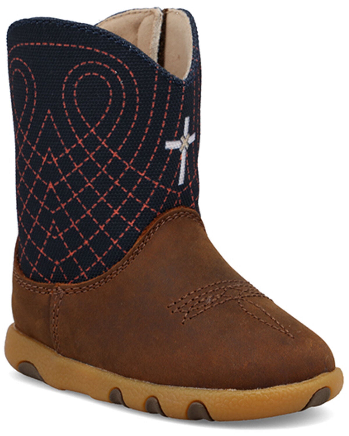 Image #1 - Twisted X Infant Boys' Driving Moc Boots - Round Toe, Navy, hi-res