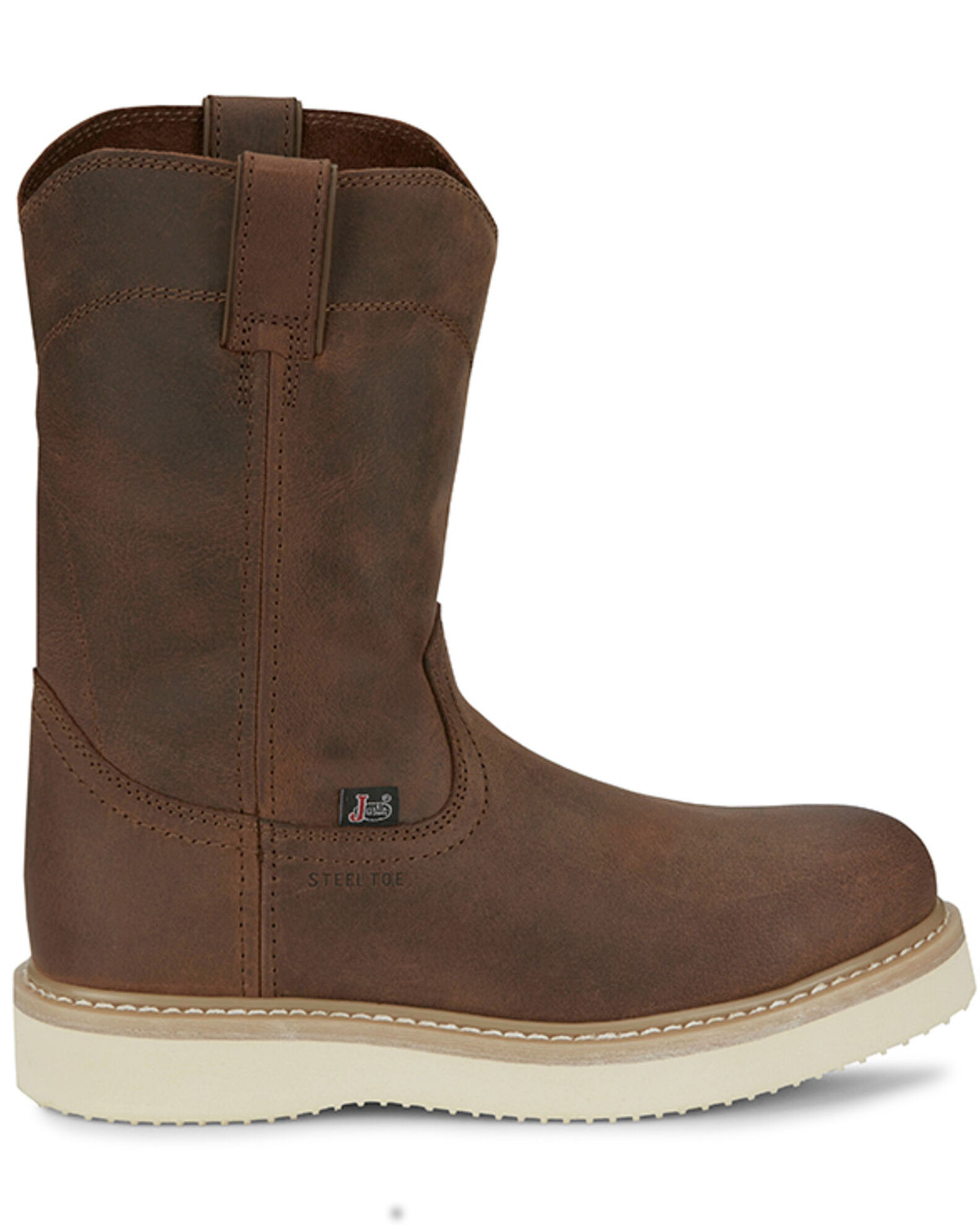 Justin work boots wedge sole clearance