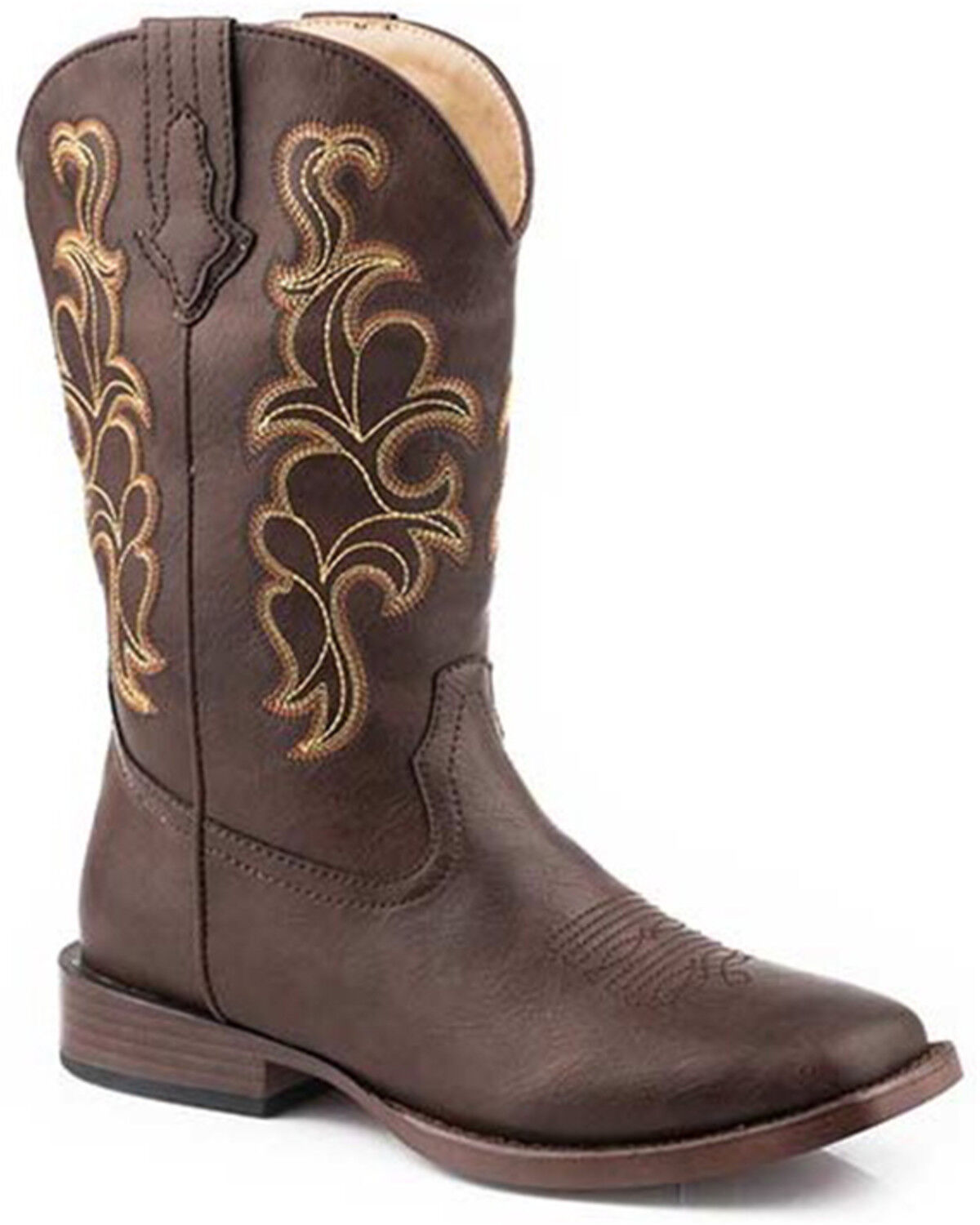 Image #1 - Roper Women's Cowboy Classic Faux Shaft Performance Western Boots - Square Toe, Brown, hi-res