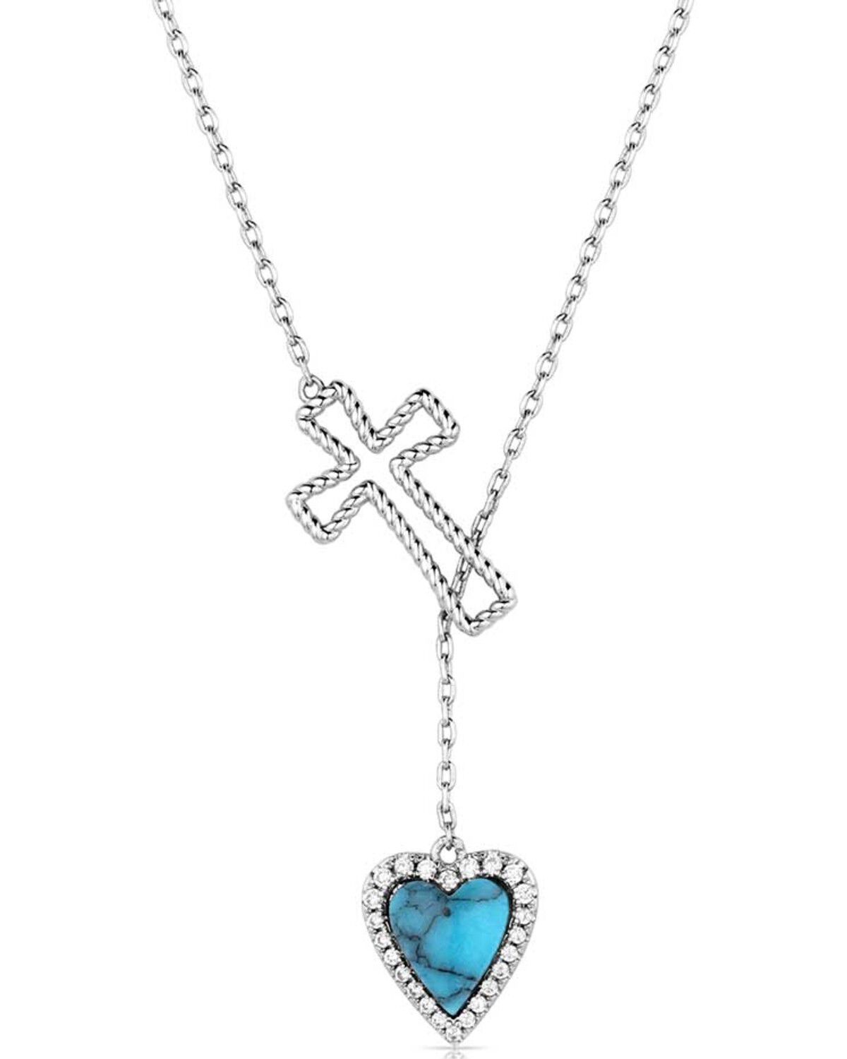 Image #1 - Montana Silversmiths Women's Anchored In Love and Faith Necklace, Silver, hi-res