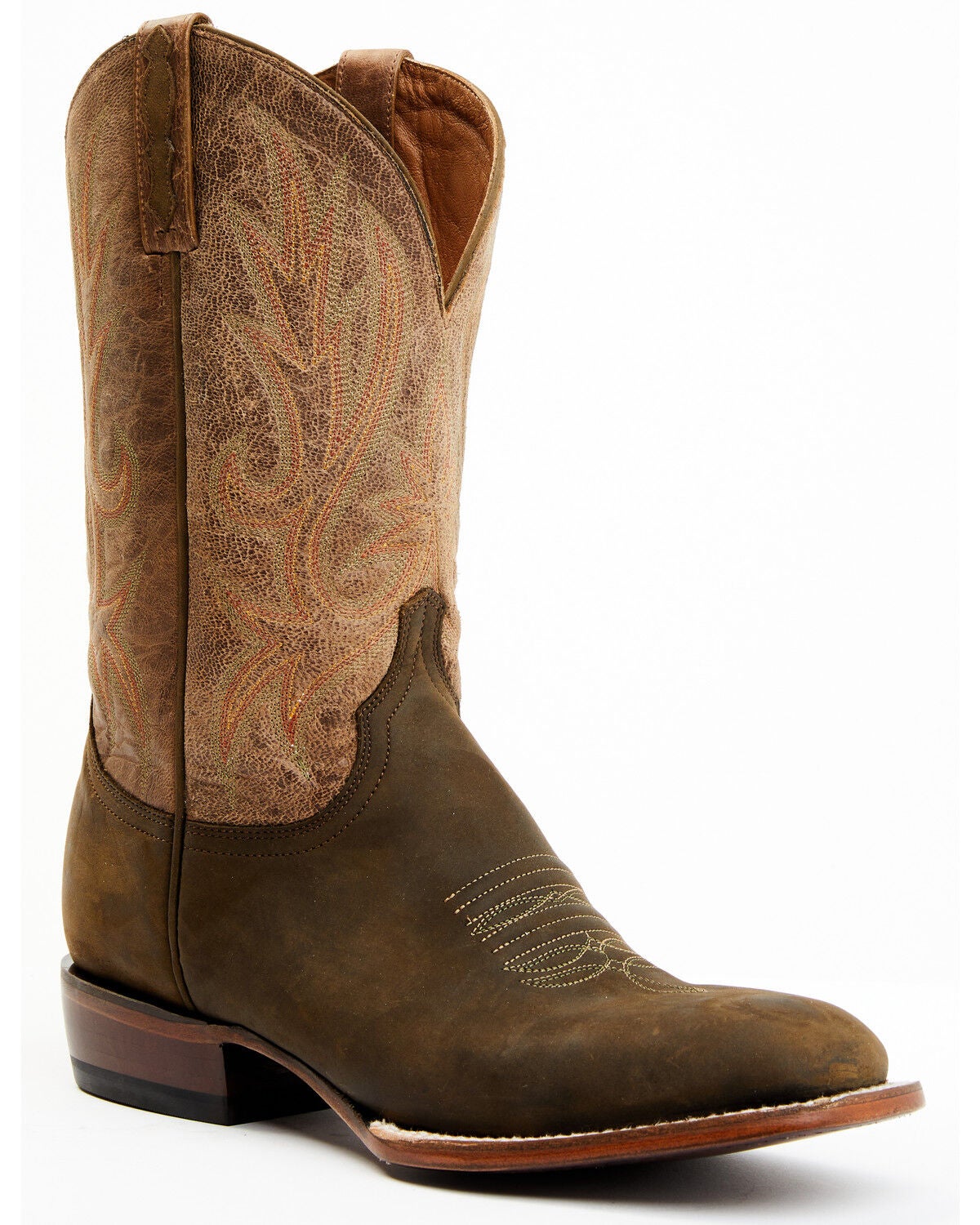 Lucchese Men's Gordon Western Boots - Broad Square Toe, Olive, hi-res