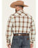 Image #4 - Wrangler Retro Men's Plaid Print Long Sleeve Snap Western Shirt, Brown, hi-res
