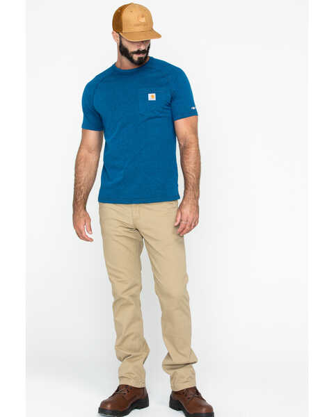 Carhartt Force Men's Cotton Short Sleeve Work Shirt - Big & Tall, Navy, hi-res