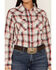Wrangler Women's Essential Plaid Print Long Sleeve Snap Western Shirt, Red, hi-res