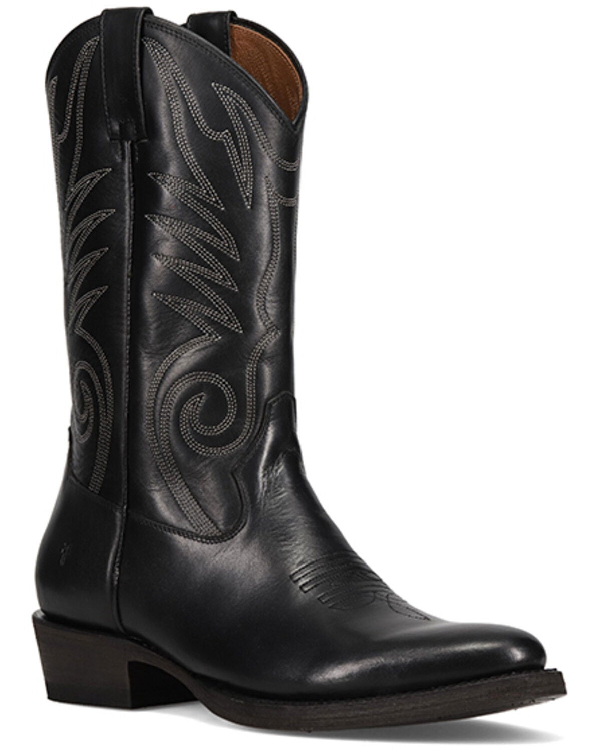 Frye Men's Grady Vintage Stitch Western Boots - Round Toe, Black, hi-res