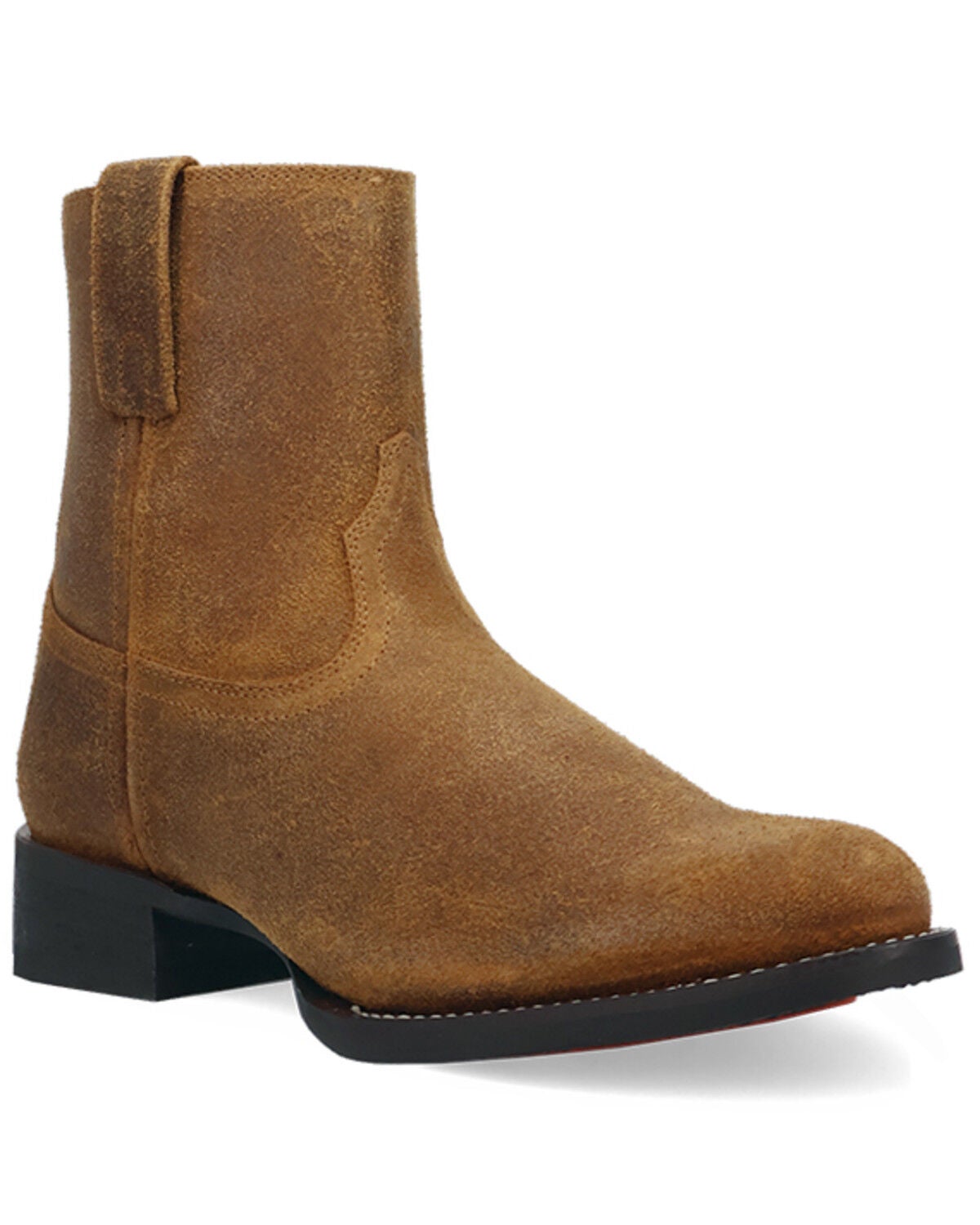 Image #1 - Laredo Men's Vanguard Roughout Zipper Ankle Boots - Round Toe, Rust Copper, hi-res