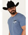 Image #2 - Cowboy Hardware Men's Just Rope It Short Sleeve Graphic T-Shirt, Blue, hi-res