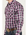 Image #3 - Wrangler Men's Logo Plaid Print Long Sleeve Snap Western Shirt, Purple, hi-res