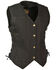 Image #1 - Milwaukee Leather Women's 6 Pocket Side Lace Denim Vest - 5X, , hi-res