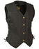 Image #1 - Milwaukee Leather Women's 6 Pocket Side Lace Denim Vest - 5X, Black, hi-res